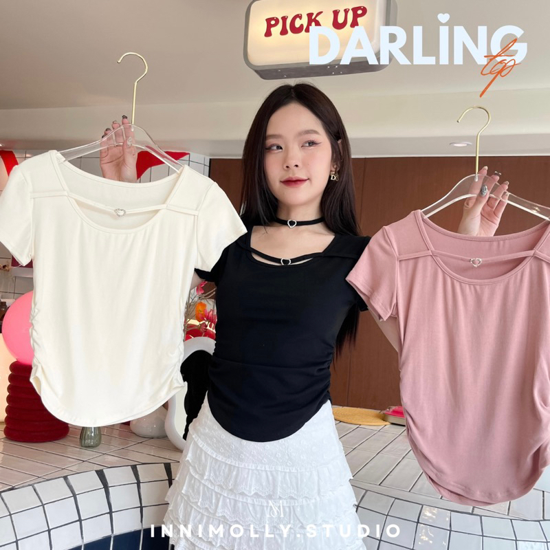 (พร้อมส่ง👀) innimolly.studio♡เสื้อ+สร้อย darling top #IM691