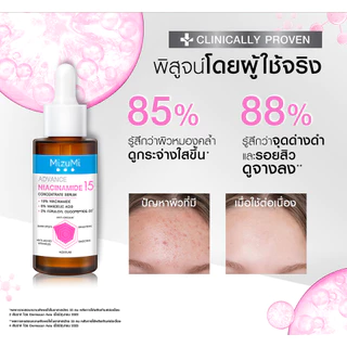 MIZUMI Advance Niacinamide 15 Concentrate Serum (30ml.) มิซึมิ แอดวานซ์ ไนอะซินาไมด์ ฟิฟทีน คอนเซนเทรท เซรั่ม