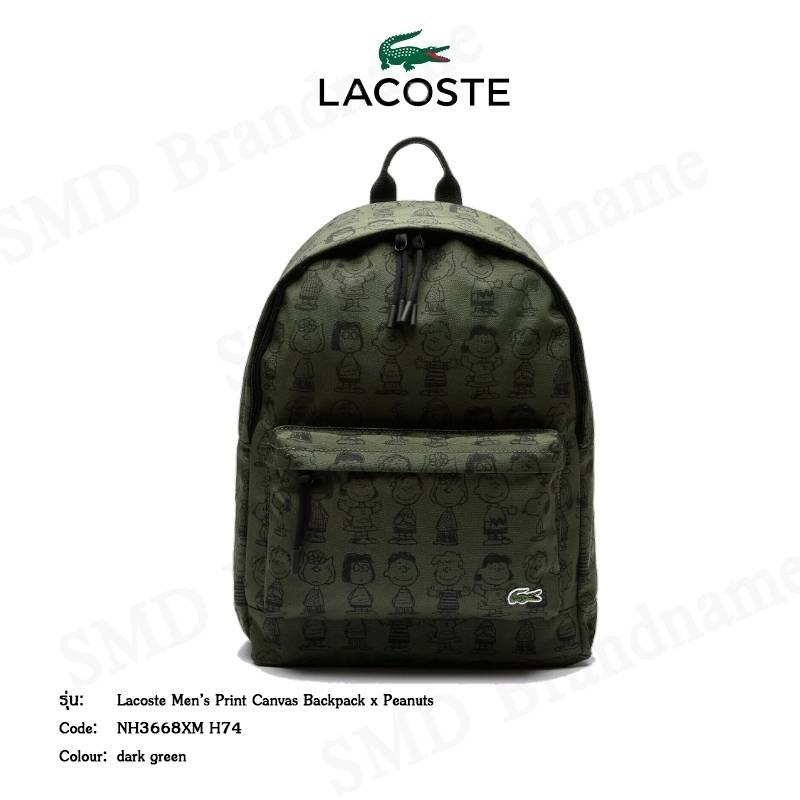 Lacoste กระเป๋าเป้สะพายหลัง รุ่น Lacoste Men’s Print Canvas Backpack x Peanuts Code: NH3668XM H74