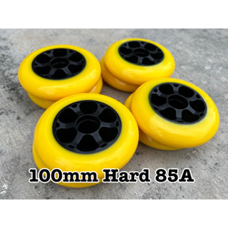 ล้อสเก๊ตสีเหลืองสด  ล้อRace ล้อSpeed ขนาด 100mm 85A จำนวน 8 ลูก