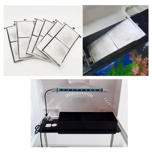 แผ่นกรองน้ำ ตู้ปลา XiLong ด้านในมีถ่านคาร์บอน สำหรับตู้ปลา XiLong รุ่น XQ (6 ชิ้น/กล่อง) ไซต์ เล็ก/ใหญ่
