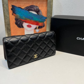 กระเป๋าตังค์CHANEL LONG WALLET CAVEAR🧡 งานสวยหนังแท้