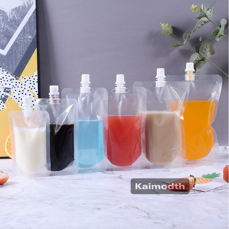 ถุงฝาเกลียว ก้นตั้งได้ ใส่เครื่องดื่ม ครีม สลัด มีหลายขนาด 100,200,300 ml ทนความร้อนดี km99