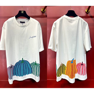 2สี LV X YK T-SHIRT เสื้อยืด ปรื้นลายหน้า-หลัง แอลวี หลุยส์