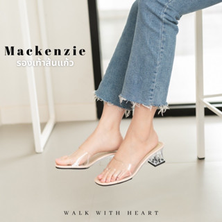 ✅ ส่งจากกรุงเทพ 💖🖤 Mackenzie 💖🖤 36 - 41 รองเท้าสายใส ส้นแก้ว สูง 2 นิ้ว (สายนิ่มมาก) **เท้าอวบ/เท้ากว้าง บวกเพิ่ม**