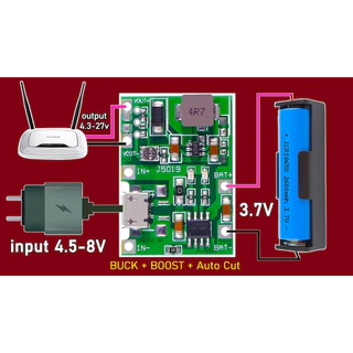โมดูลชาร์จแบต พร้อม step up ปรับเพิ่มV แบบมีวงจรป้องกัน micro type-C usb สำหรับ แบต 3.7 v 1S ตัดไฟอัตโนมัติ