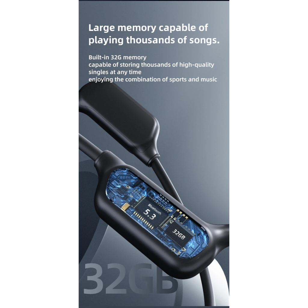 หูฟังบลูทูธ Kawa DGX10 Bone Conduction 32GB MP3 Player บลูทูธ 5.3 IP68 ใส่ว่ายน้ำได้ หูฟังไร้สาย
