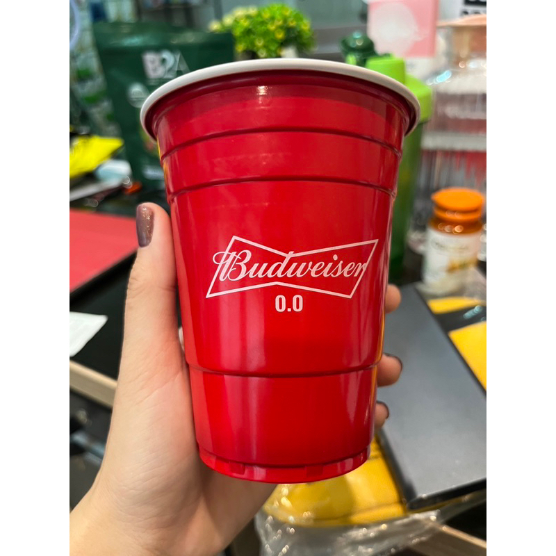 แก้วแดง ลาย Budwieser 50 ใบ ขนาด 450 ml. 16 ออนซ์