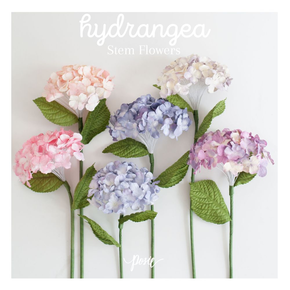POSIE Hydrangea Artificial Flower โพซี่ ดอกไฮเดรนเยีย ดอกไม้ประดิษฐ์จากกระดาษสา สูง 16 นิ้ว มีกลิ่นห