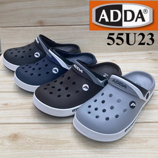 ADDA 55U23 รองเท้าแตะสวม (หัวโต) Size 7-10 สีดำ/กรม/น้ำตาล/เทา