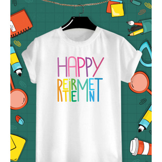 เสื้อยืดสกรีนลาย วันเกษียณ Happy Retirement ผ้าTK