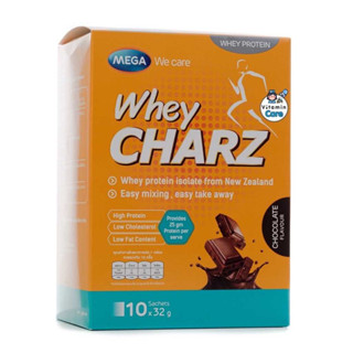 Mega We Care WHEY CHARZ CHOCOLATE 32g (10 ซอง) เมก้า วีแคร์ เวย์ ชาร์ซ รสช็อคโกแลต