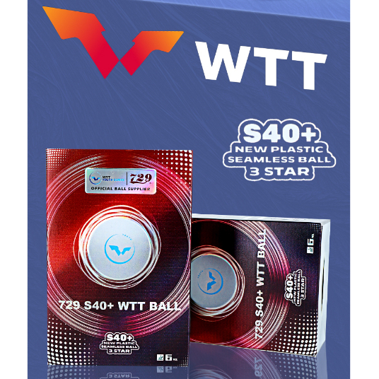 ลูกปิงปองแข่งขัน 729 3-star S40+ WTT Youth Balls (6 ลูก/กล่อง)