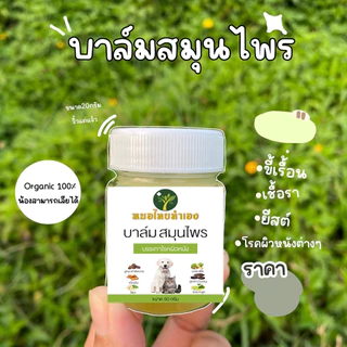 ครีมบาล์มสมุนไพร บรรเทาโรคผิวหนัง ขี้เรื้อนสุนัข แมว เชื้อรา ยีสต์ คันเกา (มี อย ถูกต้อง) 20-50 กรัม หมอไทยทำเอง