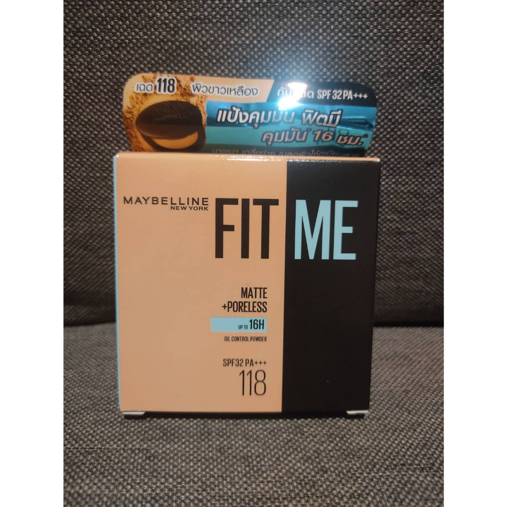 No.118 Maybelline New York Fit Me Oil Control SPF32 PA+++ แป้งพัฟ เมย์เบลลีน  นิวยอร์ก ฟิต มี แมท พอ