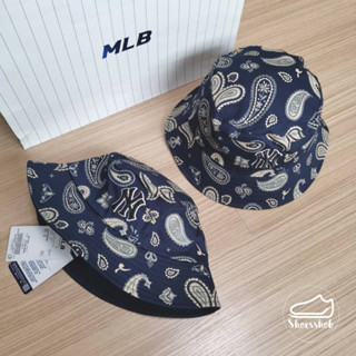 ของแท้ 💯% MLB Paisely Bucket Hat หมวกปีก ลายขนนก ป้ายแท็กเกาหลี  🇰🇷