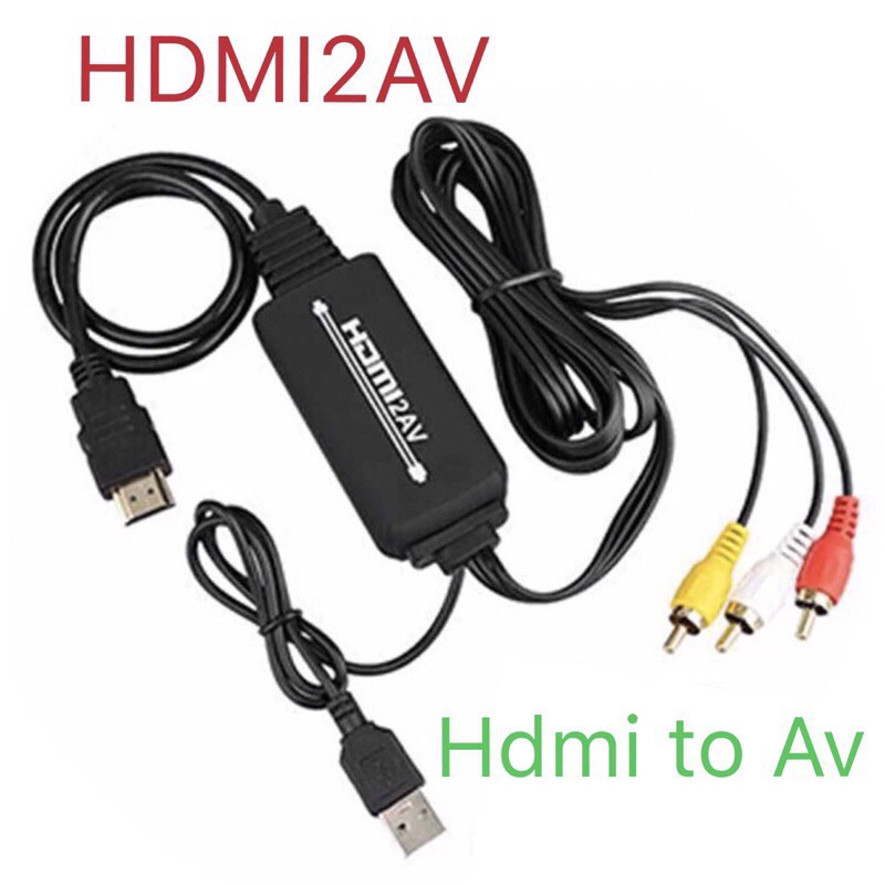 ***พร้อมส่งในไทย***1.8M (6.1Ft) 1080P Hdmi To Av Converter 3Rca Cvbs Converter Hdmi To Composite Av 
