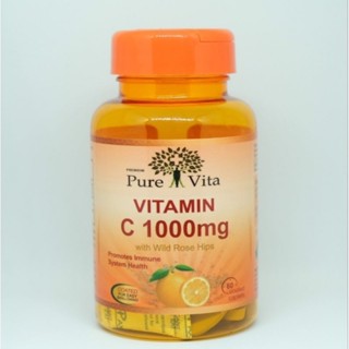 🧡Vitamin C 1000mg Pure Vita 60เม็ด วิตามินซี เพียวไวต้า