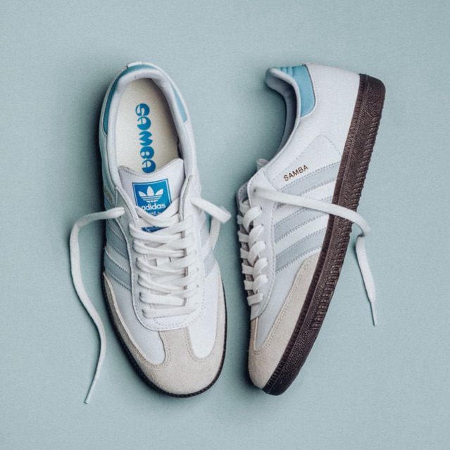 *พร้อมส่งจากกทม.* ของแท้ 100% Adidas Originals Samba OG Core White Halo Blue / 6uk