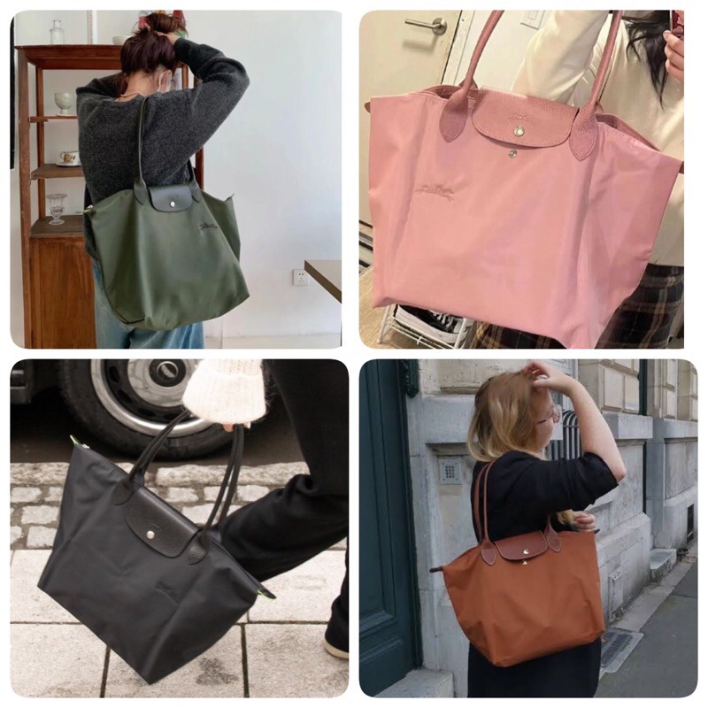พร้อมส่ง * Longchamp le Pliage Green & One ไซส์ M(L) หูยาว - shop เรียก L Long