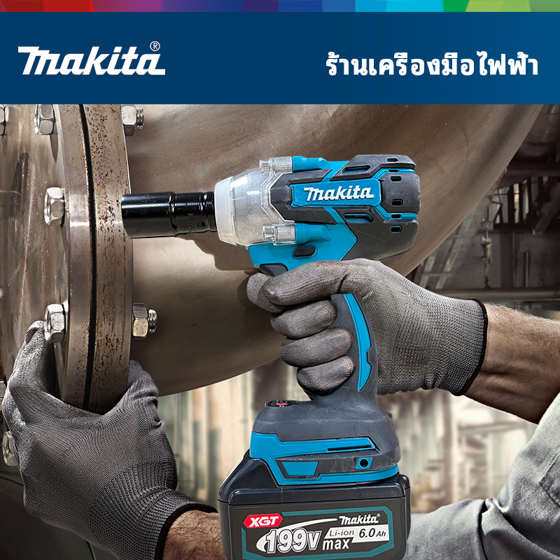 MAKITA ประแจไฟฟ้าไร้สาย 199V แบต 2 บล๊อคไฟฟ้า บล็อคไร้สาย ไฟฟ้าประแจผลกระทบ 2 แบตเตอรี่ลิเธียม 520 N.M ประแจไฟฟ้า ราคา ถูกที่สุด ดีลบีเคเค แกลเลอรีภาพที่ 5