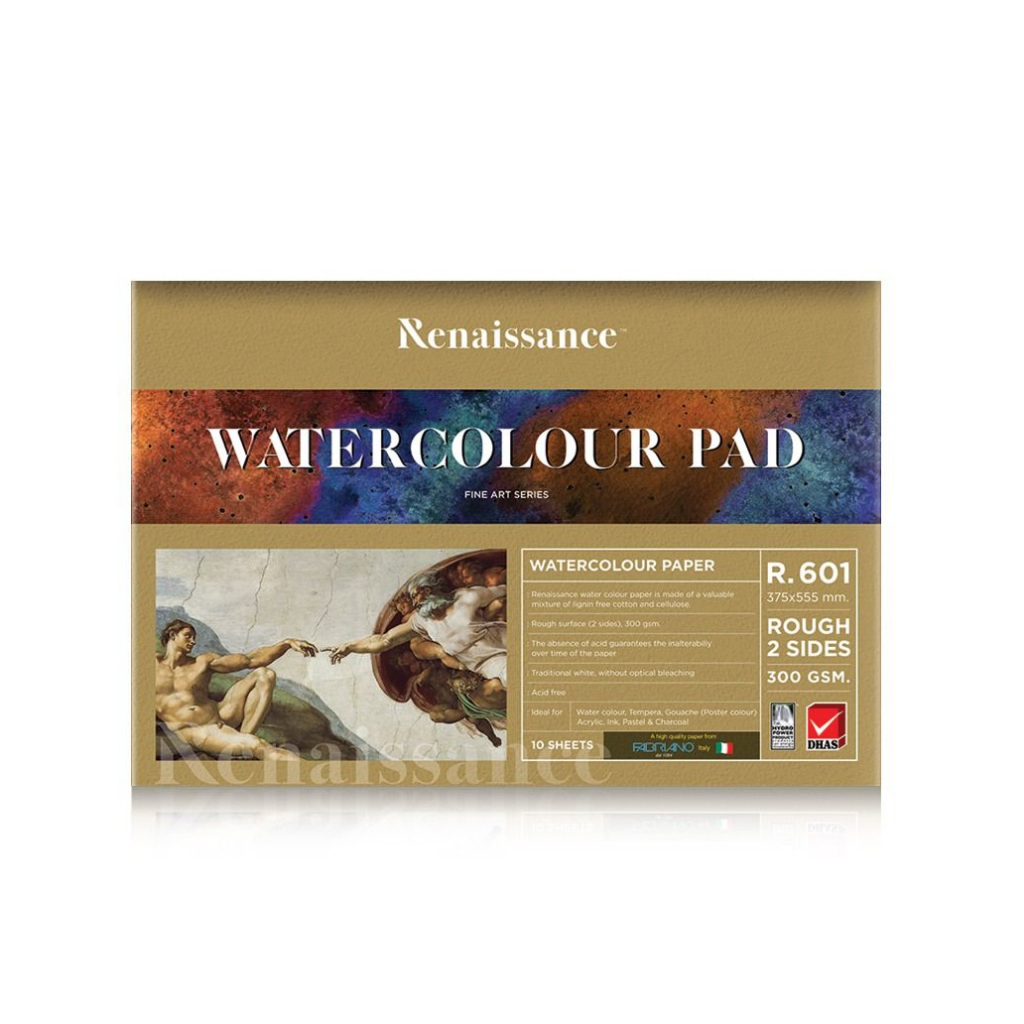 สมุดวาดภาพ Renaissance รุ่น R-601 ขนาด 375x555 มม. 300 แกรม (ชนิดหยาบ2ด้าน)