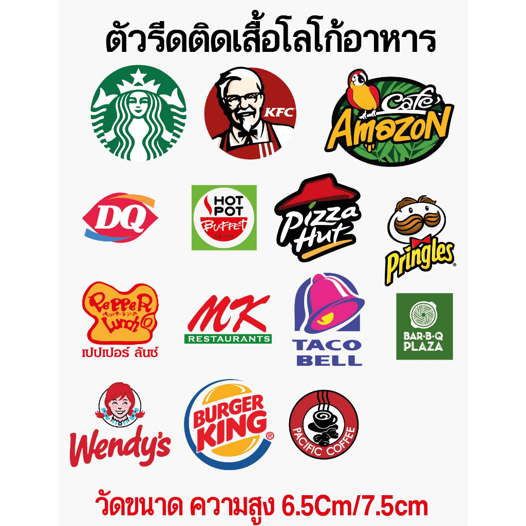 โลโก้อาหารชุด2 ตัวรีดโลโก้ติดเสื้อ รีดเองได้ด้วยเตารีดติดทนนานซักเครื่องได้สีสวยติดทนนาน