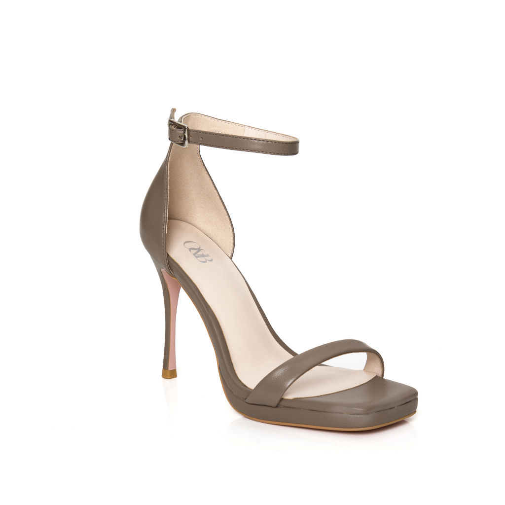 O&B รองเท้าส้นสูงหนังแพะ รุ่น YAYA HIGH HEELS IN GREY ANATOMY-11237SG00184F_F3GYXX