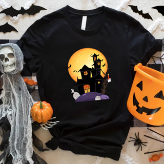 Halloween ！เสื้อยืด ชุดงานรื่นเริง ค่ำคืนสยอง ผ้าฝ้าย เสื้อพิมพ์ลายกราฟฟิก คืนฮาโลวีน