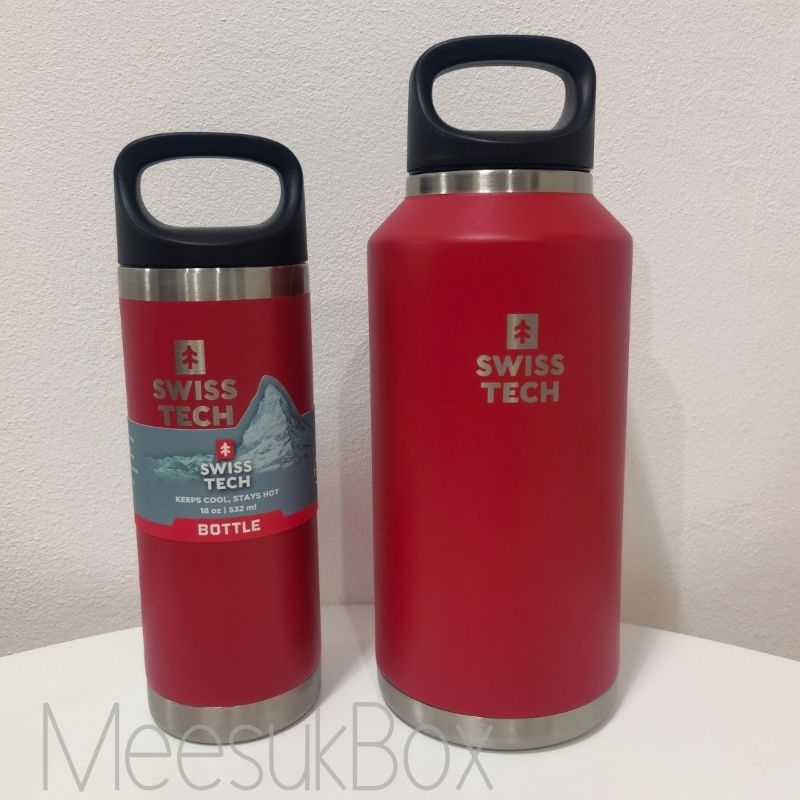 ขวดน้ำสูญญากาศ SWISS+TECH สีแดง 18oz/532 ml และ 48oz/1419 ml