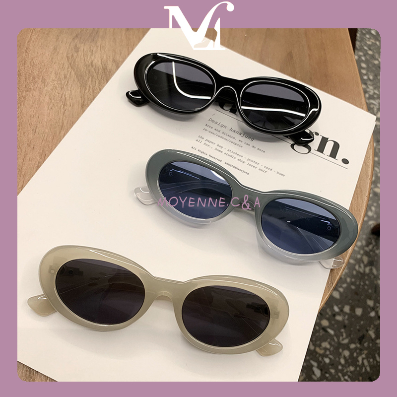 พร้อมส่งจากไทย แว่นกันแดด JENNIEแว่นตาฮิปฮอปสไตล์เดียวกัน แว่นกันแดดวินเทจ แว่นสายตาแมว