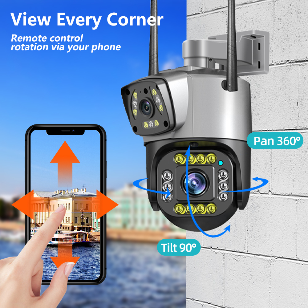 🇹🇭Ekcam 4G/8MP V380 Pro APP 2กล้อง กล้องวงจรปิดใส่ซิม 4G ทำงานโดยไม่ใช้Wi-Fi เลนส์คู่-หน้าจอคู่ แยกหน้าจอแสดงลพร้อมกัน