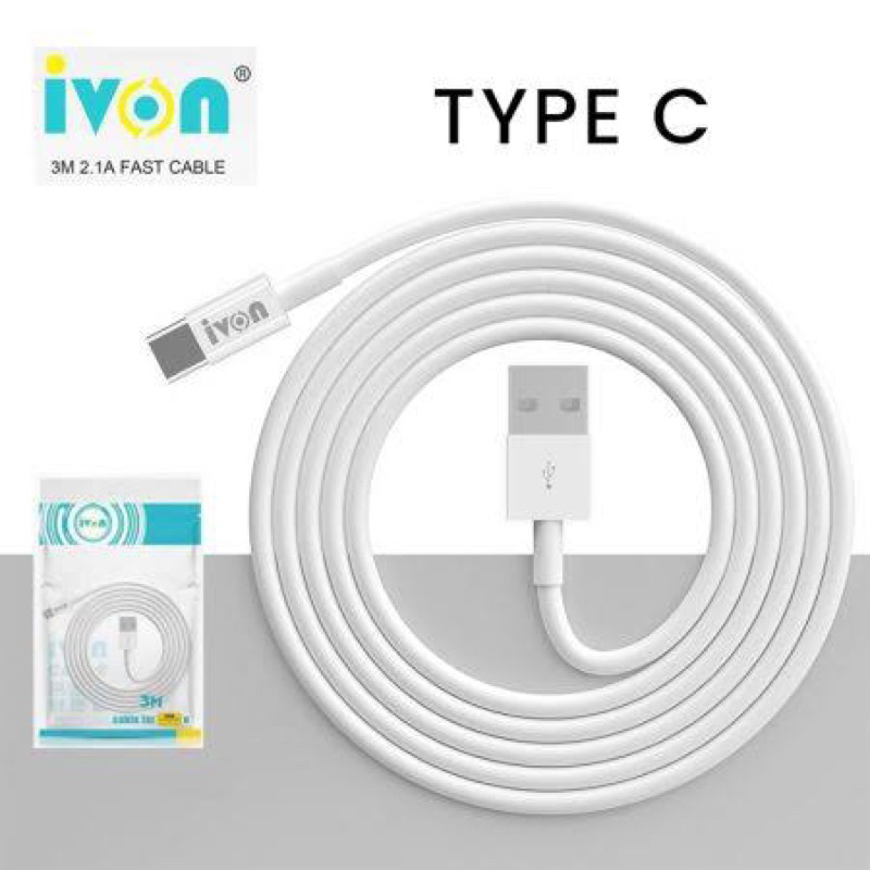 สายชาร์จ USB type C ยาว 3 เมตร - ivon CA72