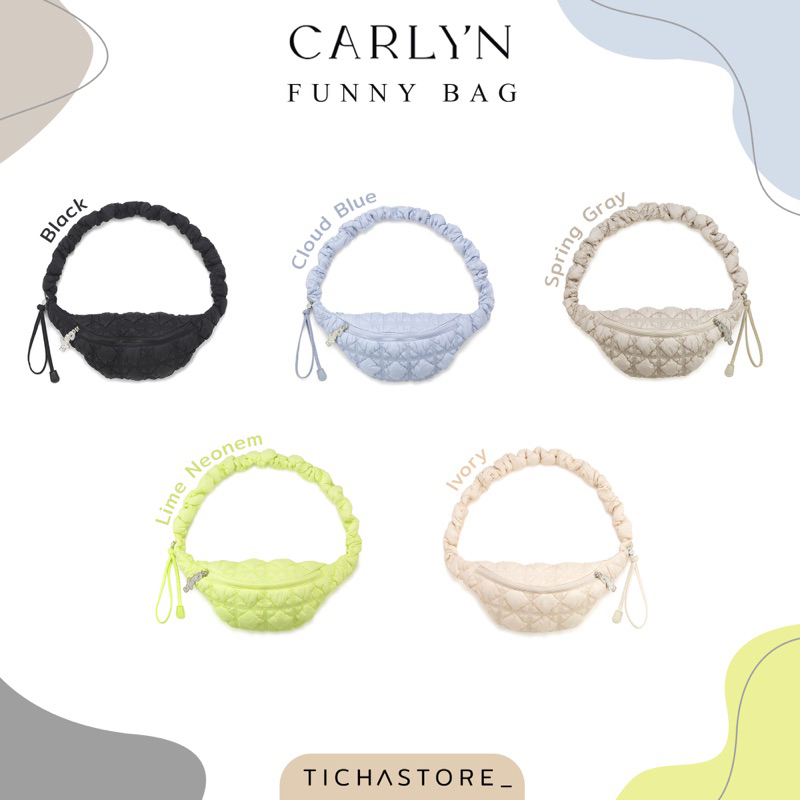 (พร้อมส่ง11/09) กระเป๋า Carlyn bag รุ่น Fanny สี Ivory/Spring gray/Cloud Blue/Lime Neon/Black ของแท้100%