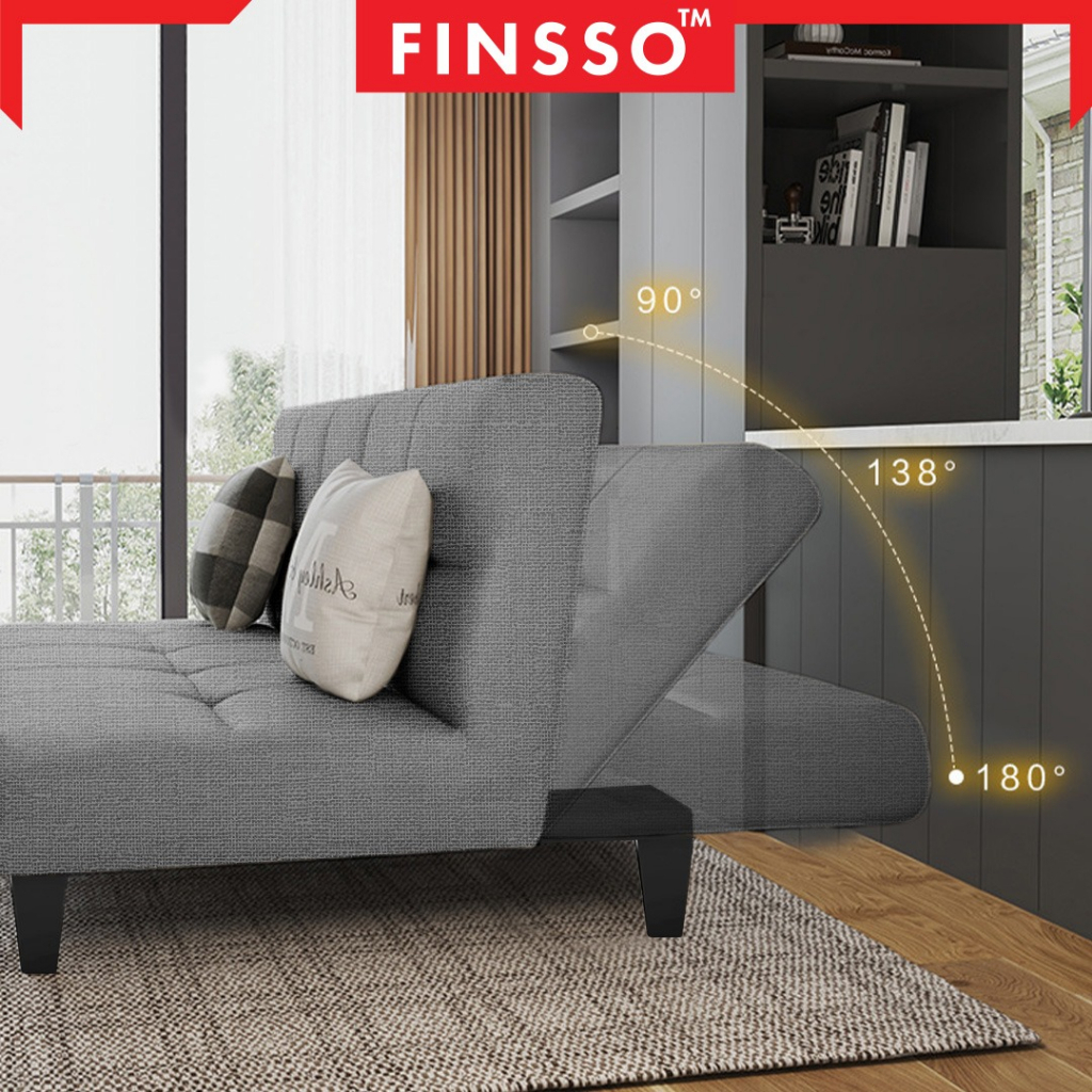 🏮รับประกัน 1 ปี🏮FINSSO: โซฟา โซฟาเบด โซฟาสามารถพับลงเป็นเตียงได้ นอนได้ 3 ระดับ 2-in-1 (OLLY โซฟาเบดพับได้)/ โซฟาปรับนอน รูปที่ 5