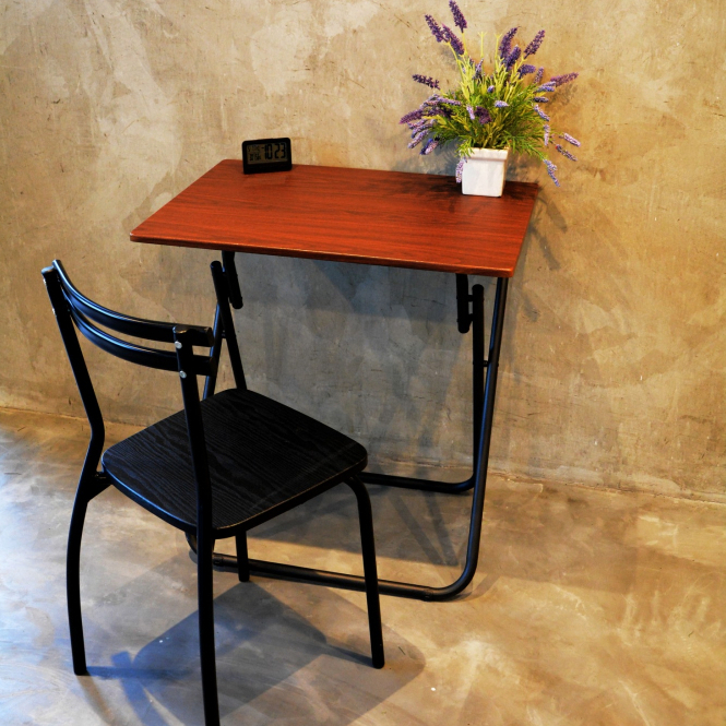 โต๊ะไม้พับได้ #PT-016 สี Walnut