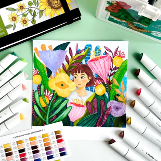 FOLIO ART : ปากกามาร์คเกอร์ Ohuhu เซต landscape 60 สี (Kaala Series) 90093