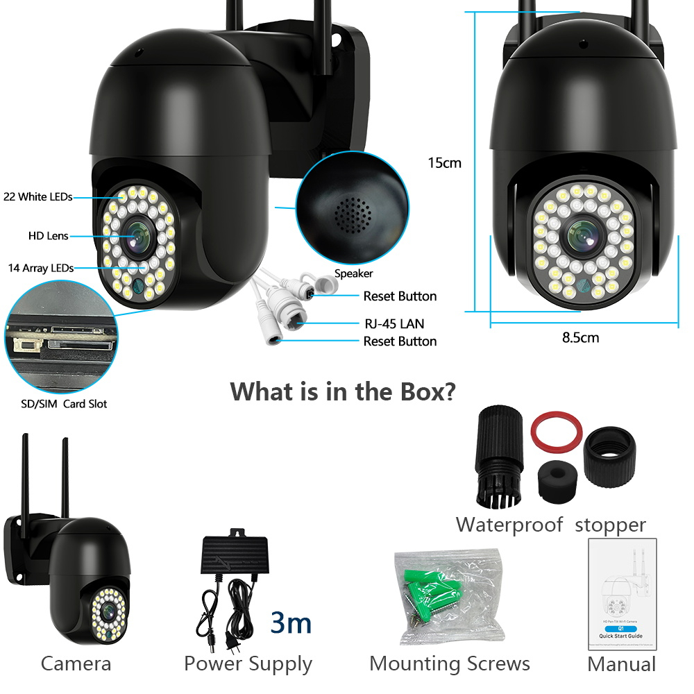 【4G/wifi】กล้องวงจรปิดใส่ซิม4G V380 Pro 8MP/8ล้านพิกเซล ภาพสีคมชัด4K กล้องวงจรปิด wifi ดูออนไลน์ระยะไกลได้ outdoor กันน้ำ