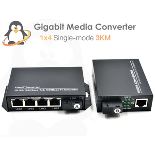 Gigabit Media Converter 1x4 (3KM) ประกัน 1 ปี