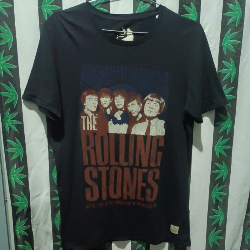 เสื้อยืดมือสอง ต่างประเทศ งานแบรนด์ Jack&amp;Jones x Zion ลายเสื้อวง The Rolling Stones Size L.อก21/ยาว30