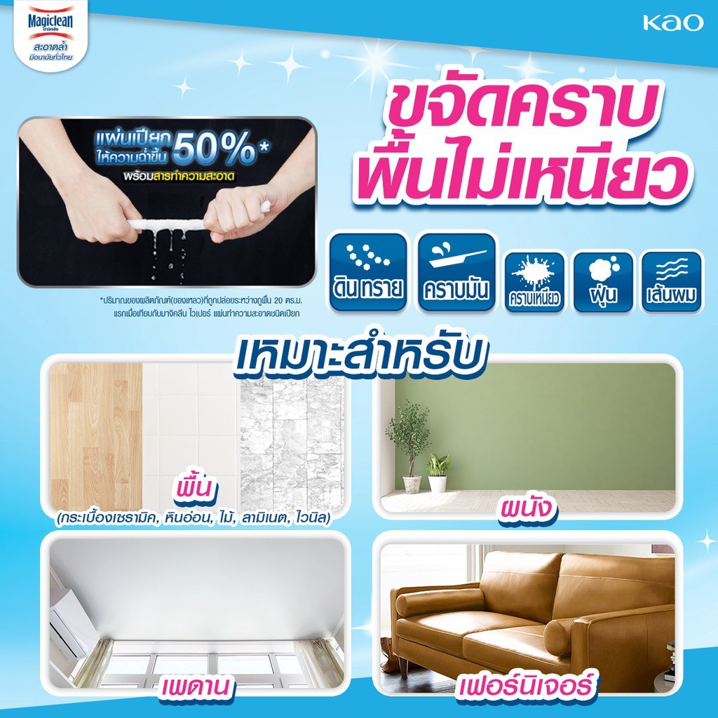 [แพ็ค4] Magiclean Wiper Wet Sheets Lilly 10 Sheets - 2
