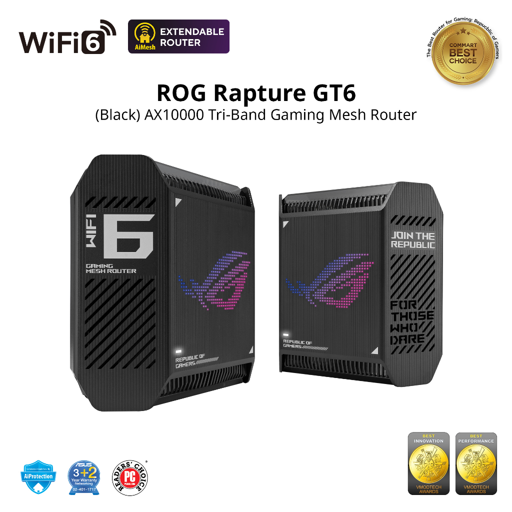 ASUS ROG Rapture GT6 2pk AX11000 Ai mesh router