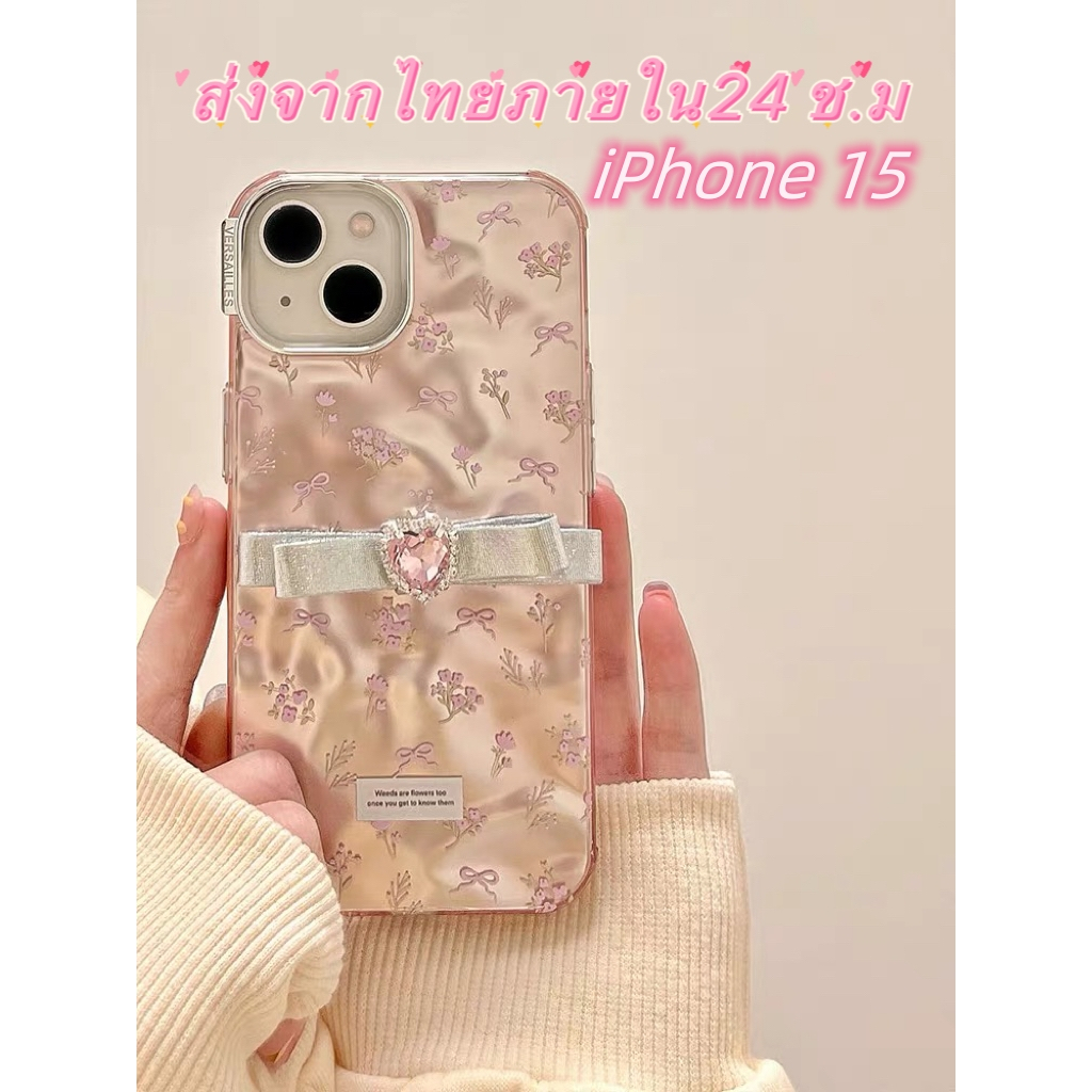 ส่งจากไทยใน24ชม. เคสไอโฟน 15 14 13 12 11 Pro Max เคส for iPhone 11 ผีเสื้อ การชุบ พกง่ายๆ การป้องกันการตก Case