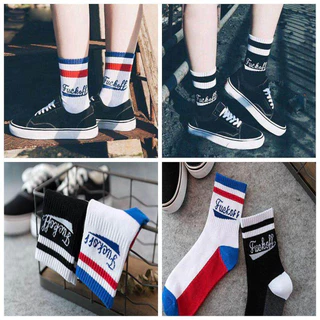 ถุงเท้ากีฬา พิมพ์ลายตัวอักษร ผ้าฝ้ายแบบนิ่ม ใส่สบายCotton men's long socks Fashion men and women socks