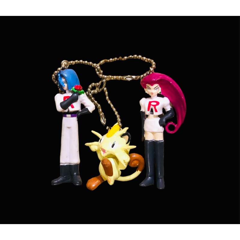 Pokemon Team Rocket Jessie James Meowth Keychain Figure Banpresto