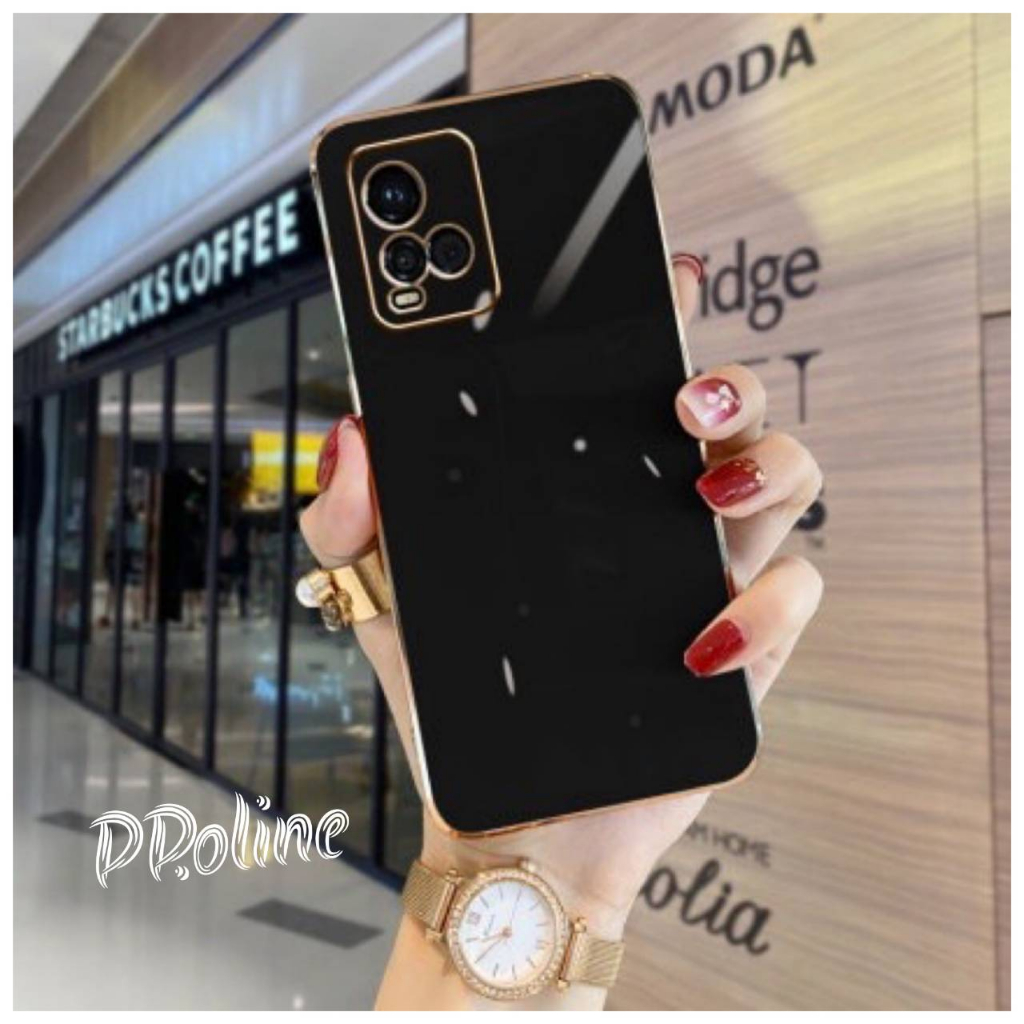 เคส TPU สีพื้น ขอบทองเงา แบบนิ่ม สำหรับรุ่น Xiaomi Redmi12 สินค้าส่งจากไทย
