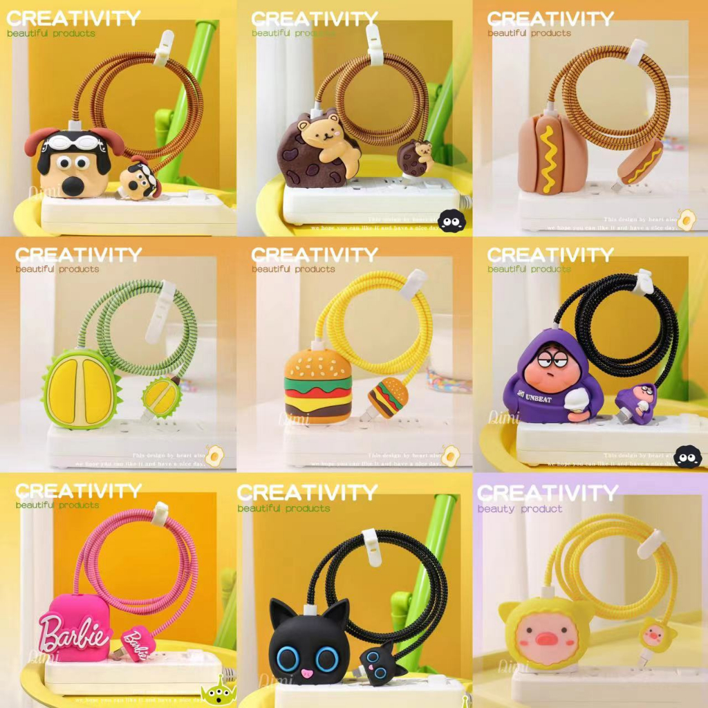 พร้อมส่งจากไทย ชุดถนอมสายชาร์จการ์ตูน สำหรับไอโฟน 18w 20w 35W