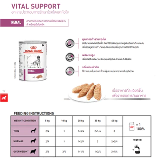 Royal Canin Renal สุนัขโรค ไต กระป๋อง 410g x 12 กระป๋อง