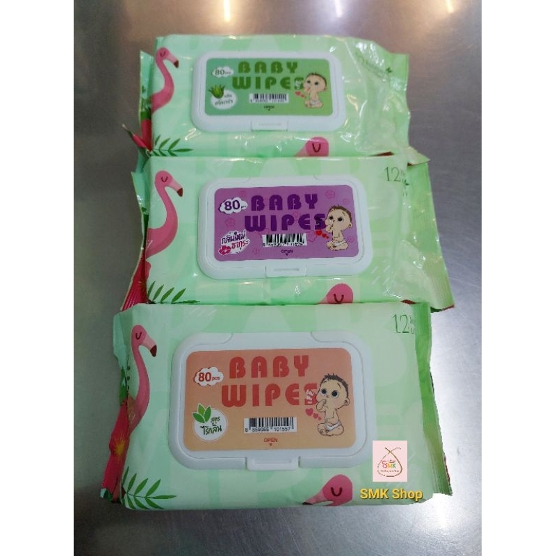 ทิชชูเปียกสูตรน้ำ (Baby wipes) ตรา12นางพญา (80 แผ่น)