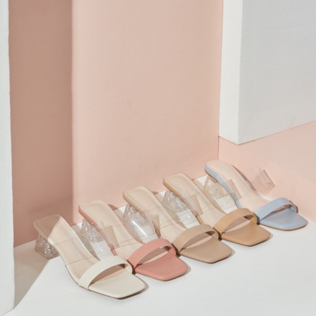 Bella new colors💘 รองเท้าส้นแก้วสุดนุ่ม 2 นิ้ว พร้อมส่ง
